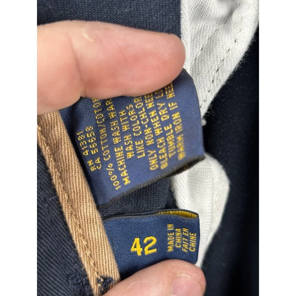 Polo Ralph Lauren Shorts Mens 42 Navy Blue Cargo Short Chinos Pockets